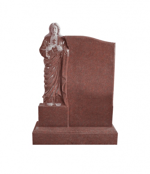 Памятник №21 элитный вертикальный 1300*900*120 (Индия, красный)