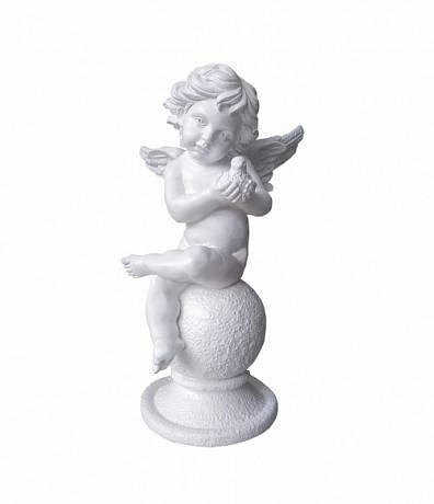 007 Скульптура Ангел на шаре с птичкой, 600*320*320